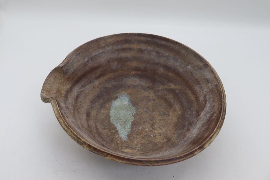 益子焼　坂田甚内作　自然釉片口　鉢　花器　送料込み250814