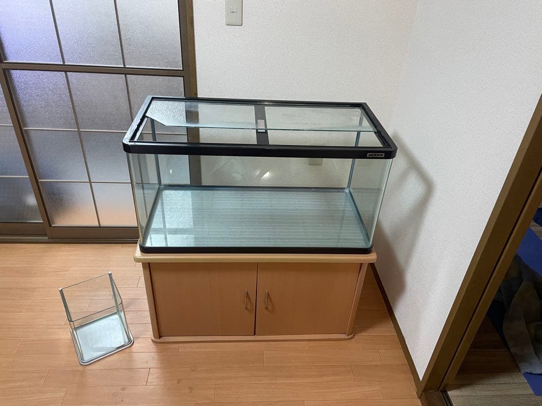 90センチ ガラス水槽 ニッソー 水槽台 900 曲げ セット （検