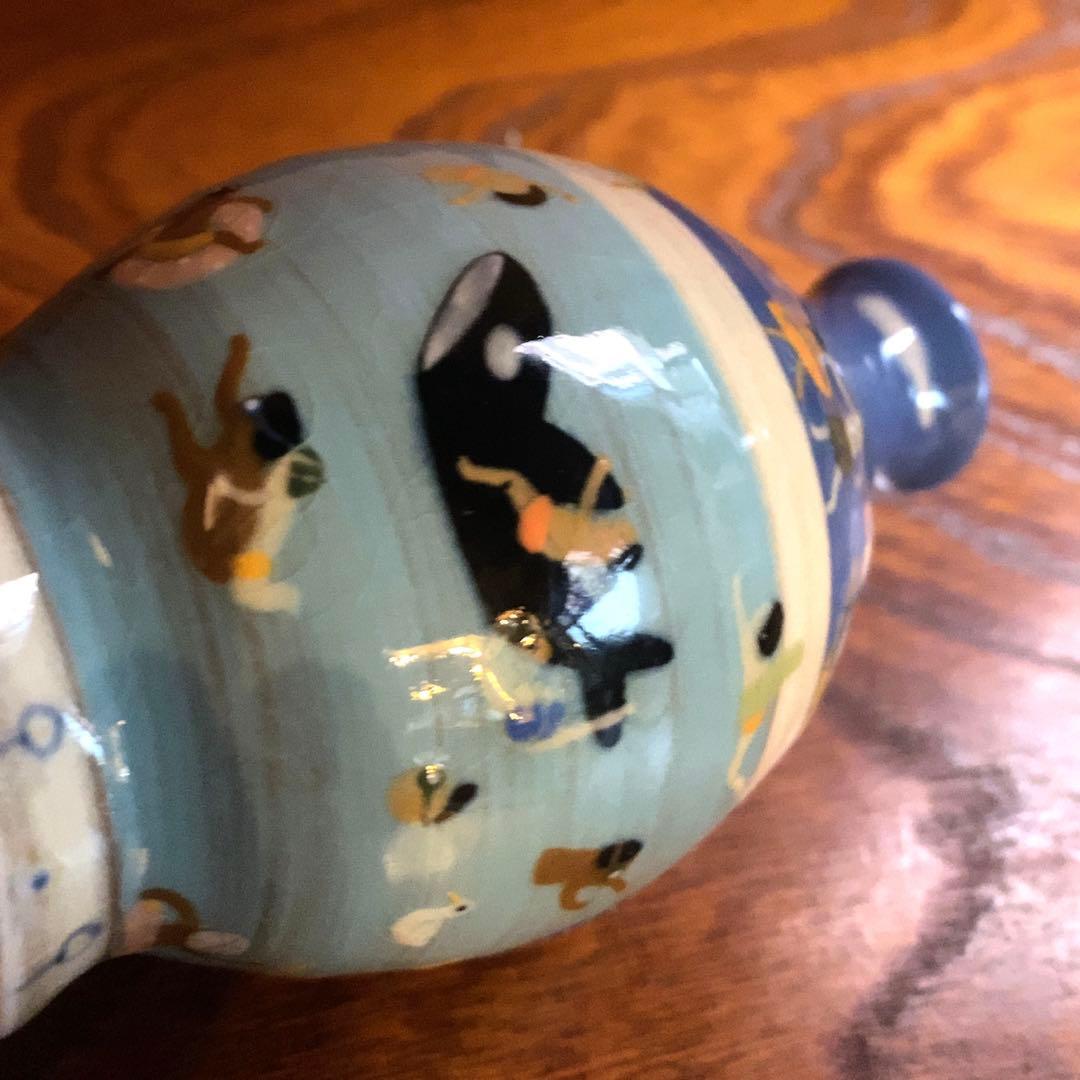希少！スナフジタチサト作愛らしい遊泳陶芸徳利花器（検Loeweロエベ