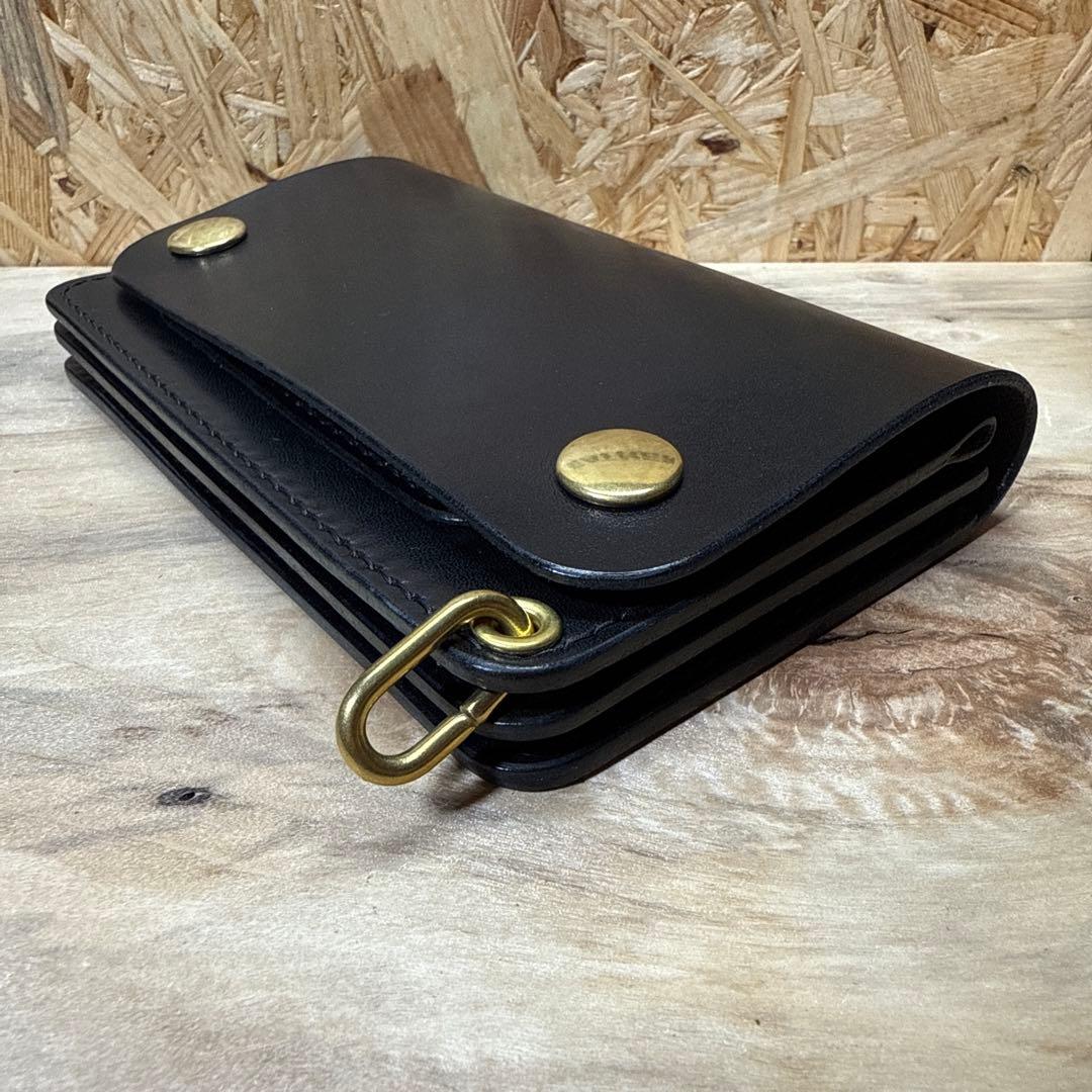 150 ミドル トラッカーウォレット 姫路レザー オイルレザー 真鍮