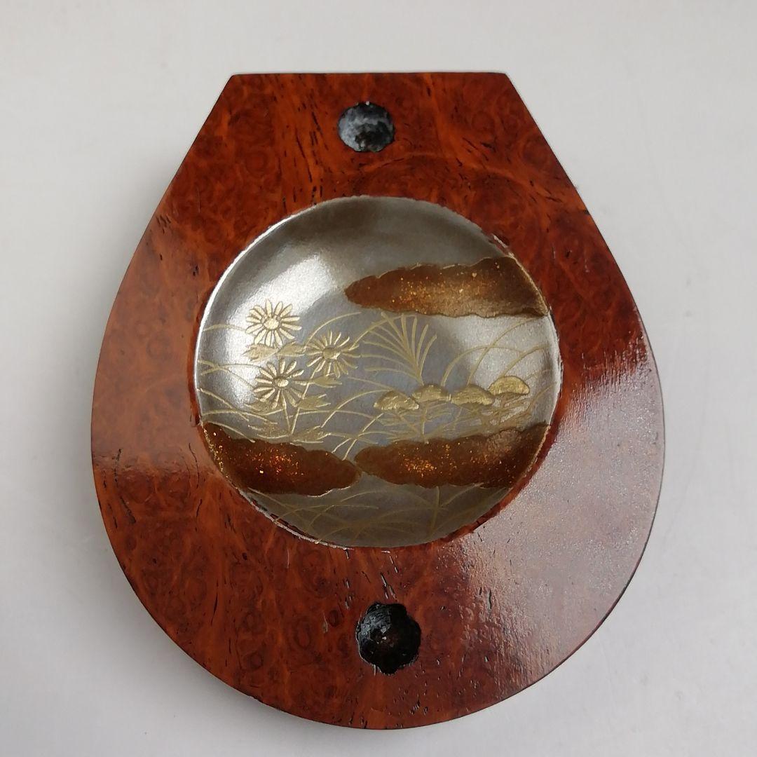 T901 香合 『秋草蒔絵 花梨造り』『琵琶香合』『道場宗廣 造』 共