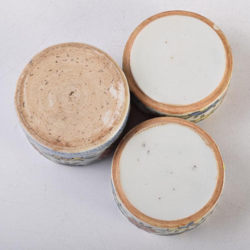 中国 粉彩 花草文 三段重箱 蓋物 V 8785 - メルカリ