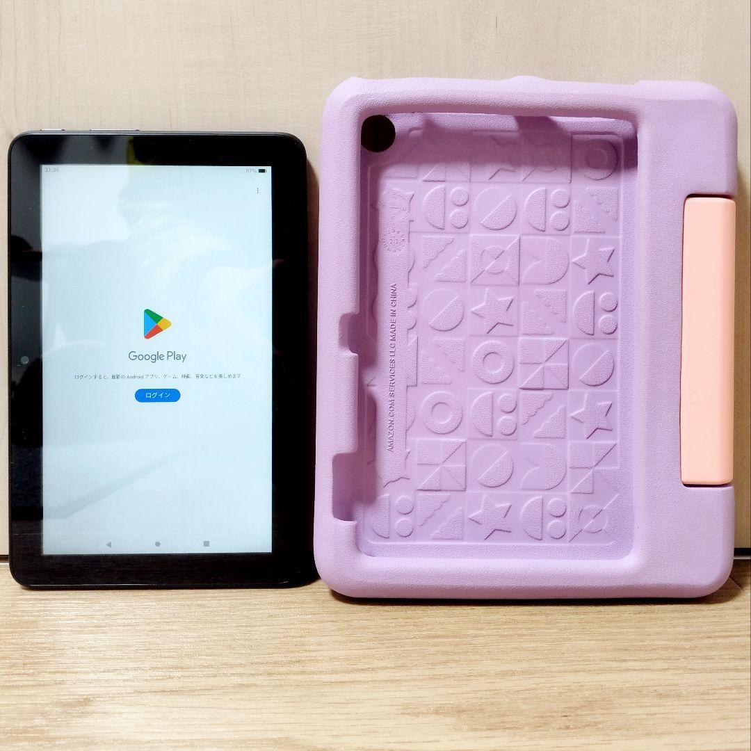 美品 Fire 7 キッズモデル 最新第12世代(2022) パープル カバー付