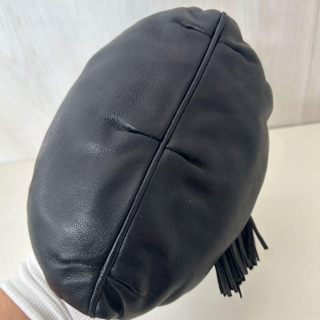 CHANEL シャネル ショルダーバッグ レザー がま口 フリンジ