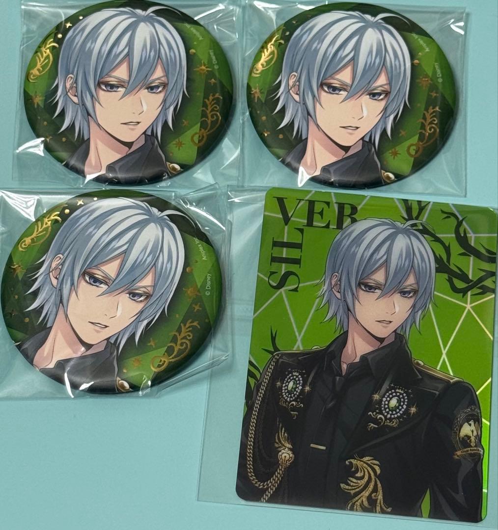 ツイステ シルバー 缶バッジ ブレイジングジュエル 5周年 ツ