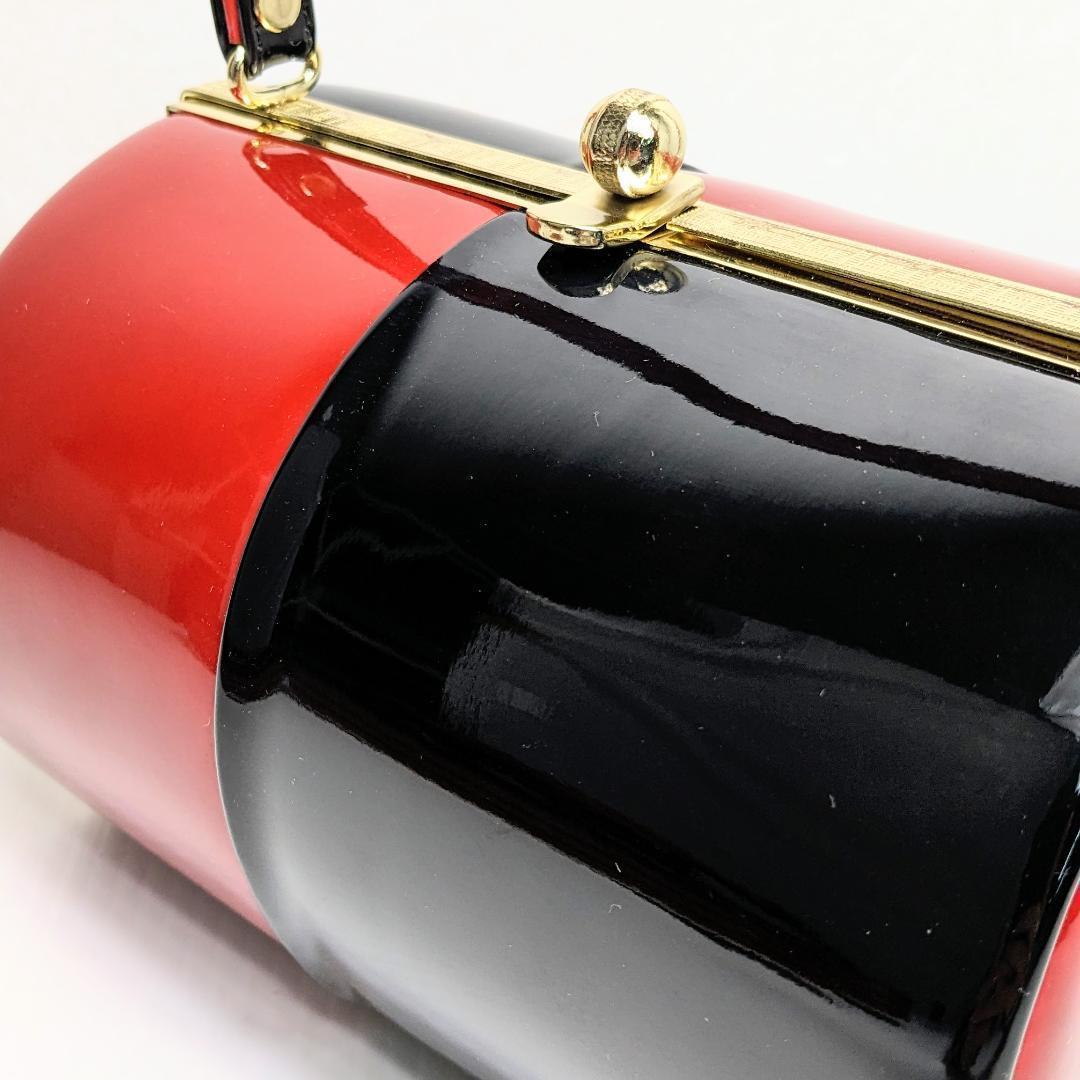 和装 草履 バッグ セット エナメル 黒 赤 ブラック フリーサイズ w55-5