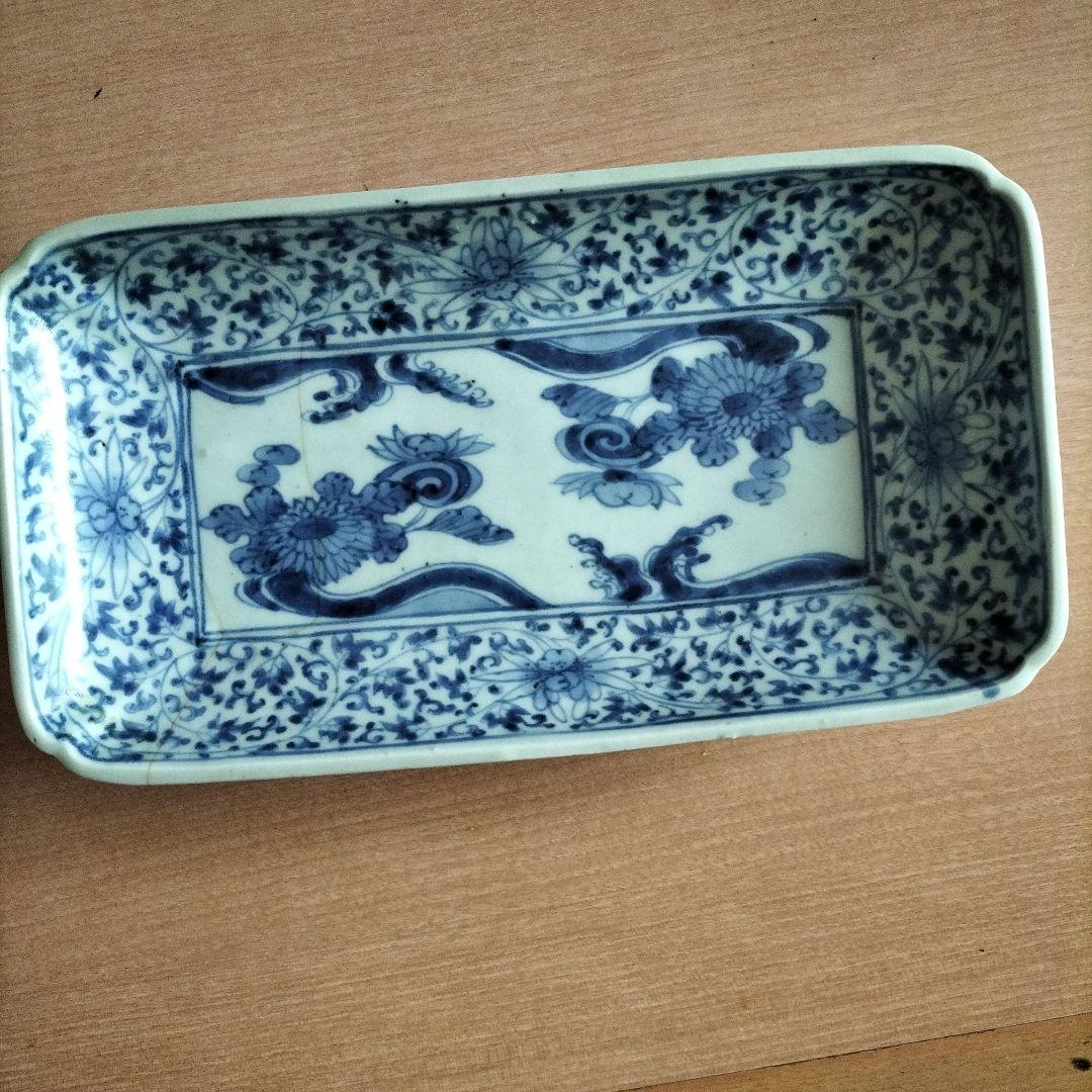 骨董品 蛸唐草文様 古伊万里 江戸時代 古伊万里 極上品 染付蛸