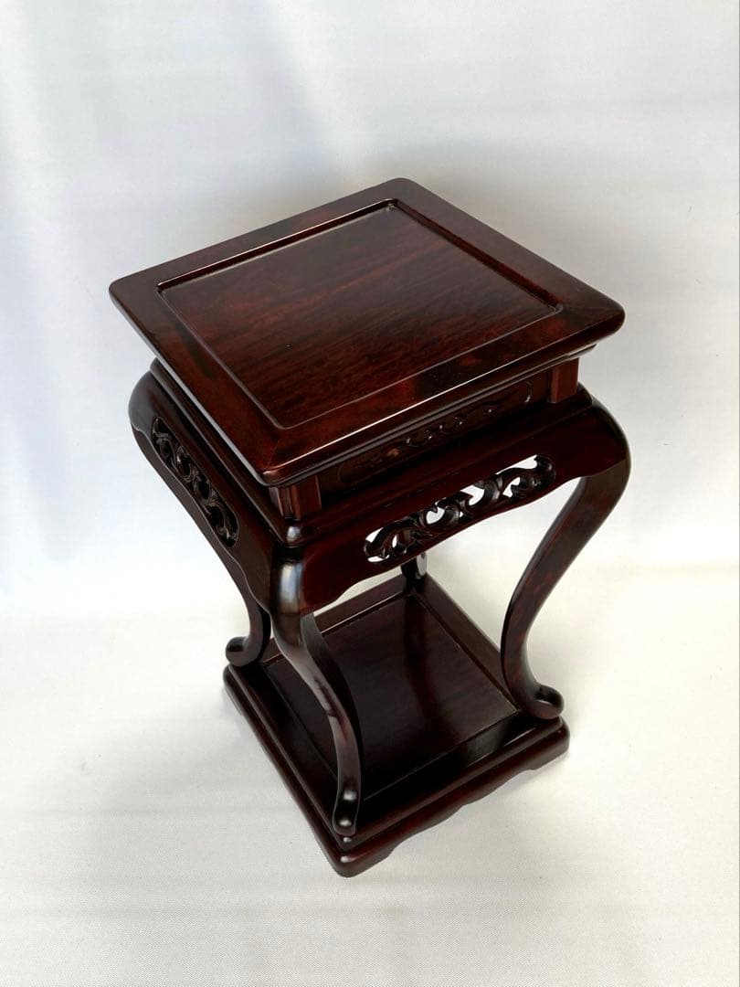 飾り台 盆栽台 花台 香炉台 茶華道具 透かし彫り GA7