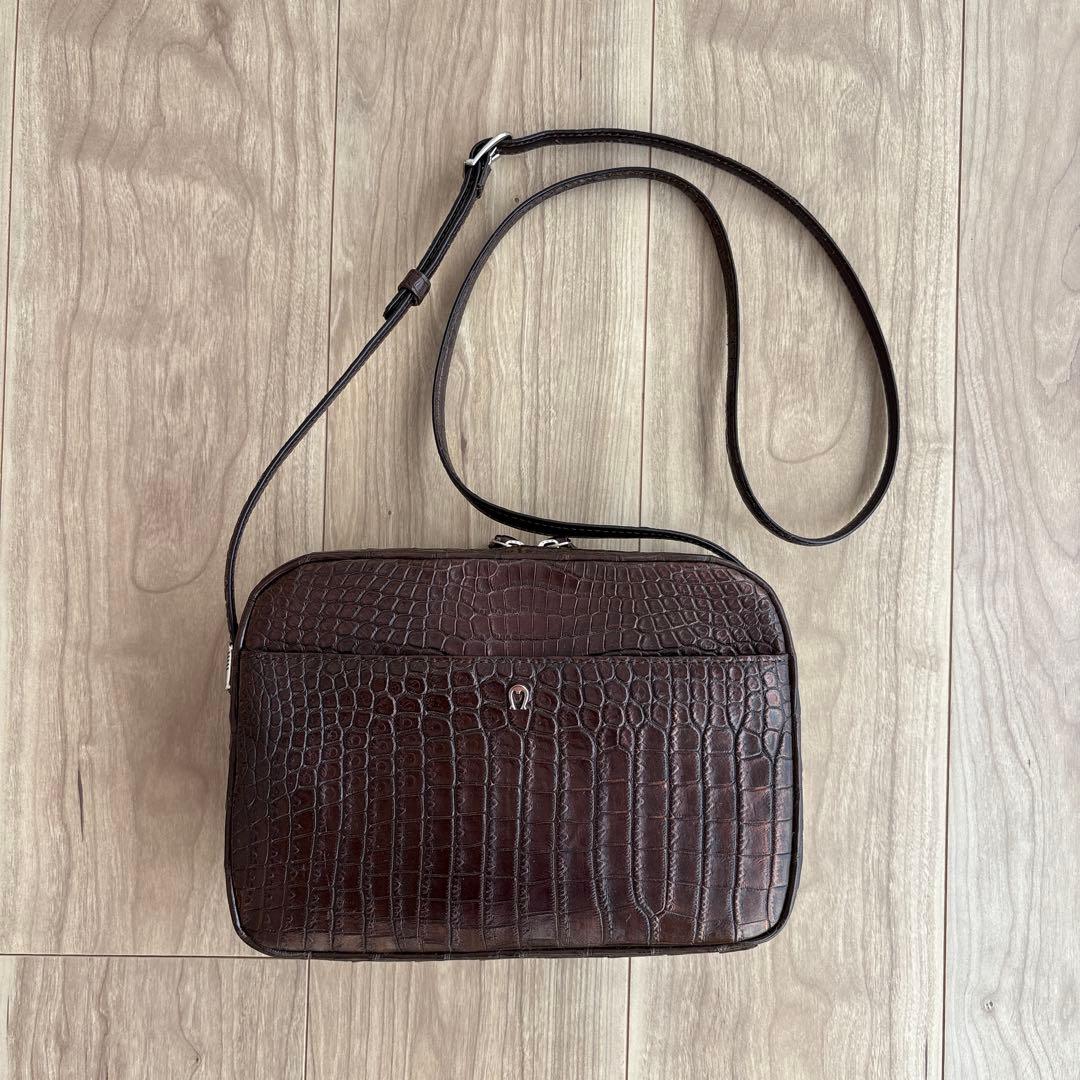 【新品未使用】YAMAGUCHI クロコダイル ショルダーバッグ JRA認定