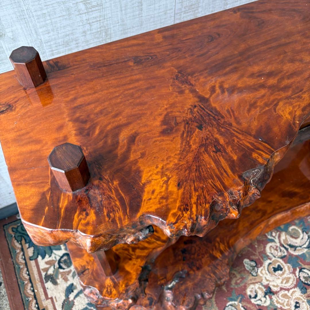 唐木家具 銘木 花梨一枚板 階段棚 茶箪笥 飾り棚 サイドボード