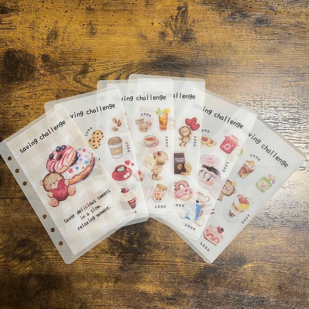 貯金リフィル saving バインダー 6穴リフィル スイーツ - メルカリ