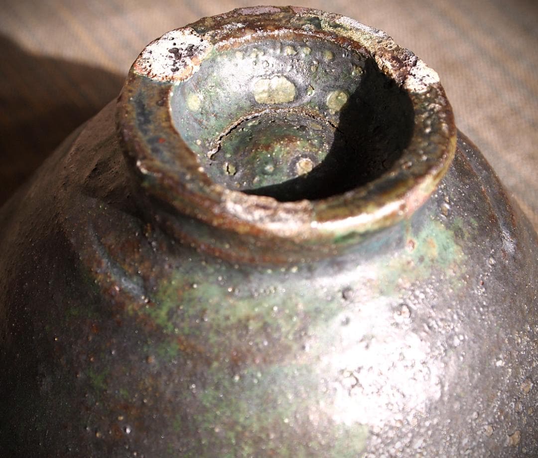 人気作家☆加地学【師：森岡成好】☆窯変黒茶碗C