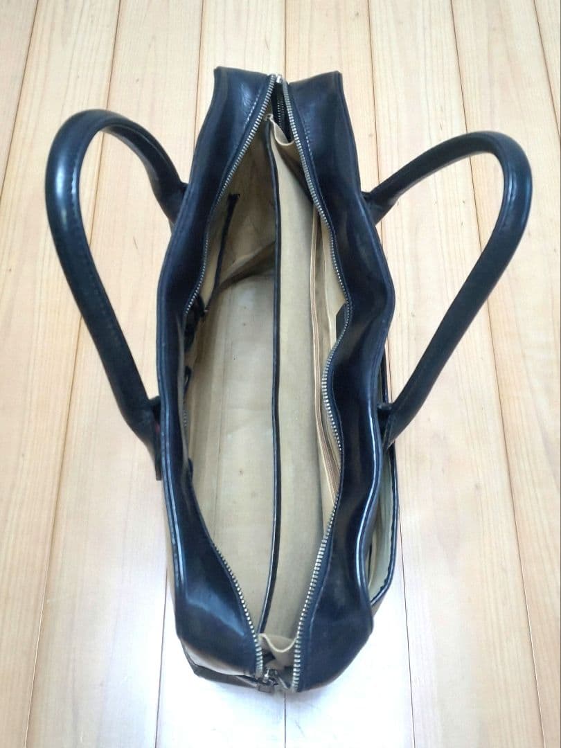 ラルフローレン 黒 レザー ビジネスバッグ