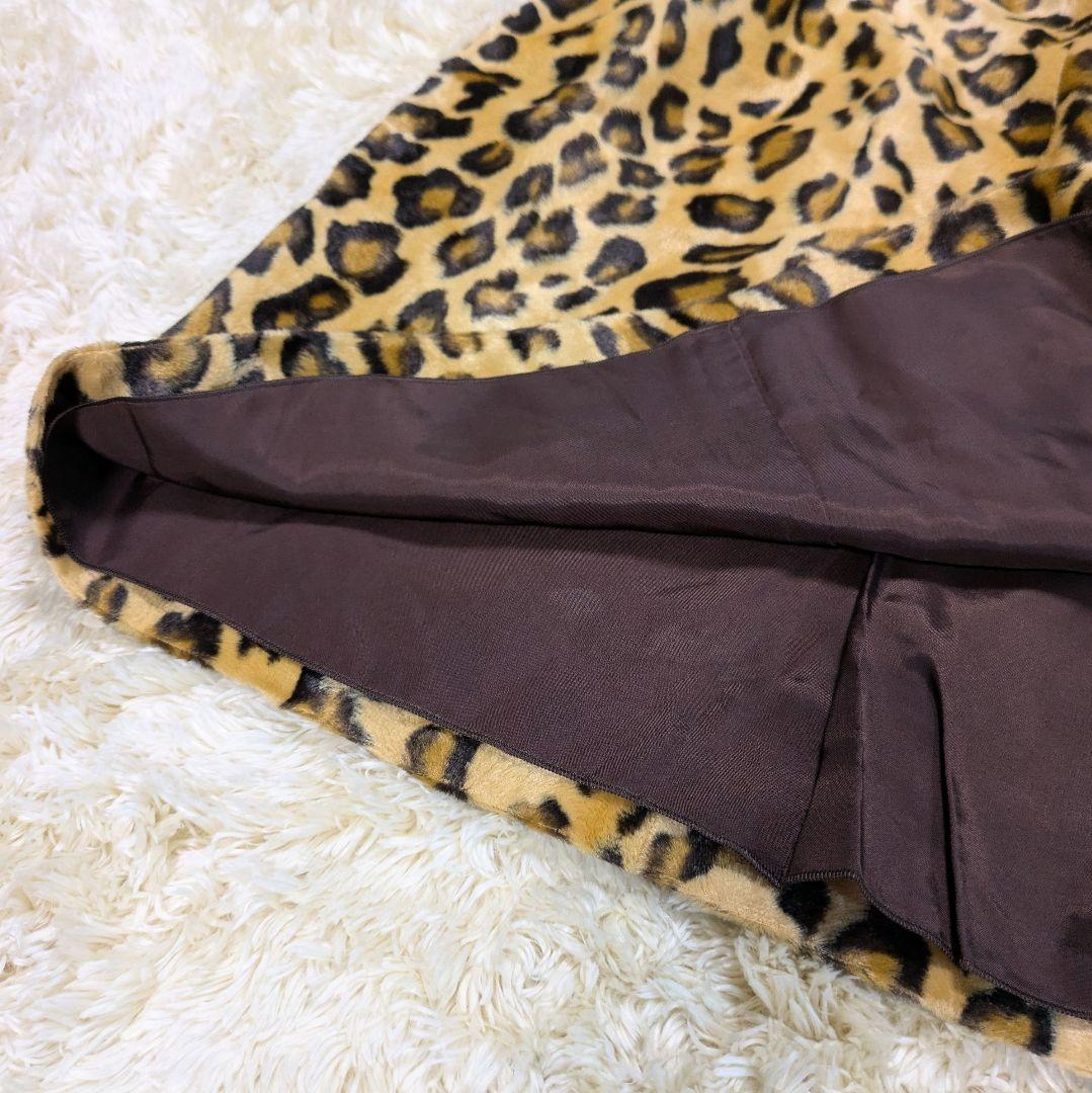 【新品】伊太利屋 レオパード柄 スカート 11号 ロングシーズン アニマル調