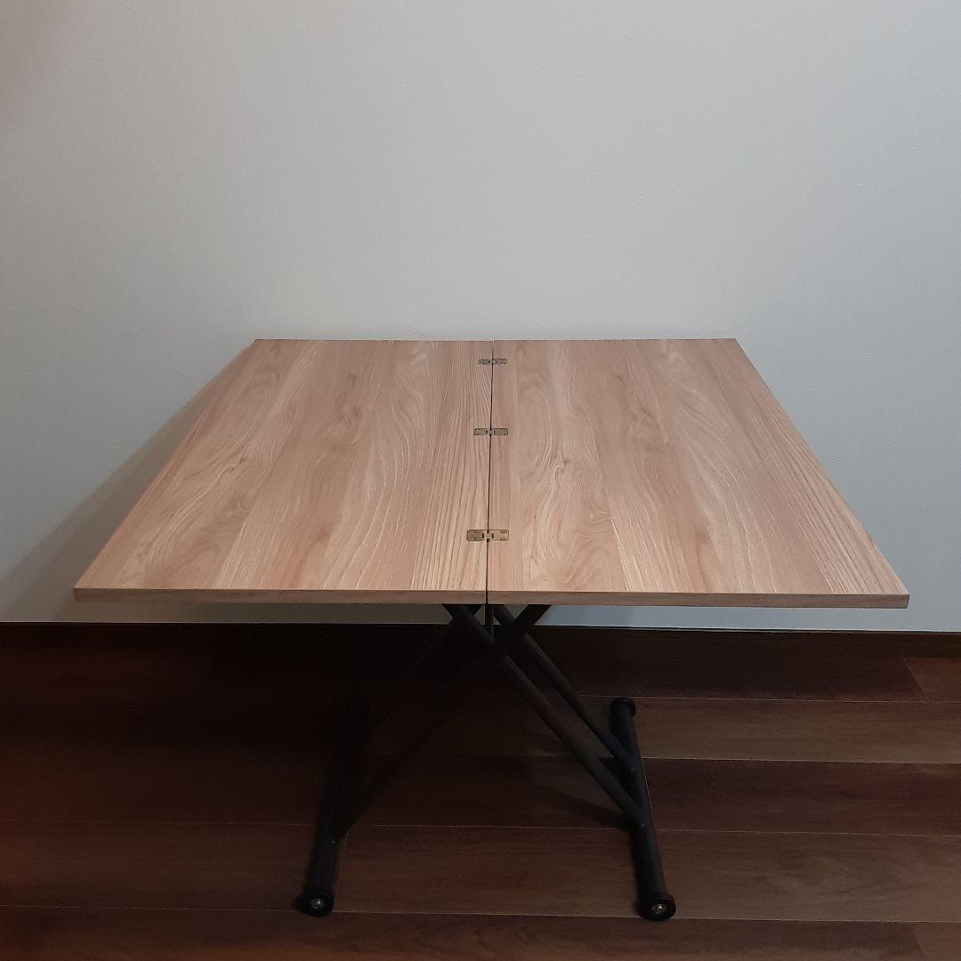 萩原 昇降テーブル KT-3195NA 拡張 高さ調節 ダイニング 作業 来客