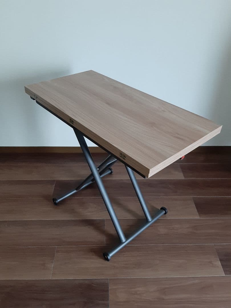 萩原 昇降テーブル KT-3195NA 拡張 高さ調節 ダイニング 作業 来客