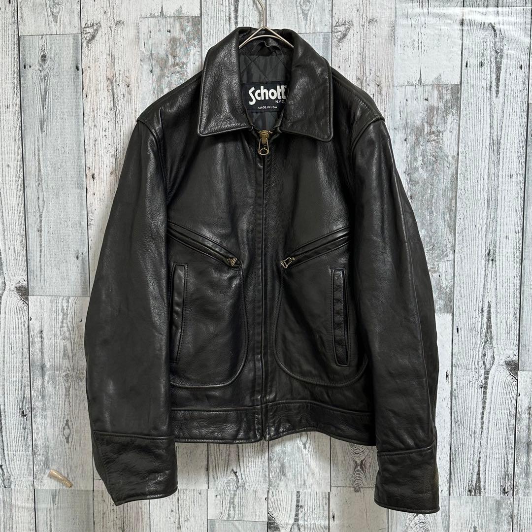 希少モデル】schott シングルレザージャケット 637 USA製 Dポケ - メルカリ