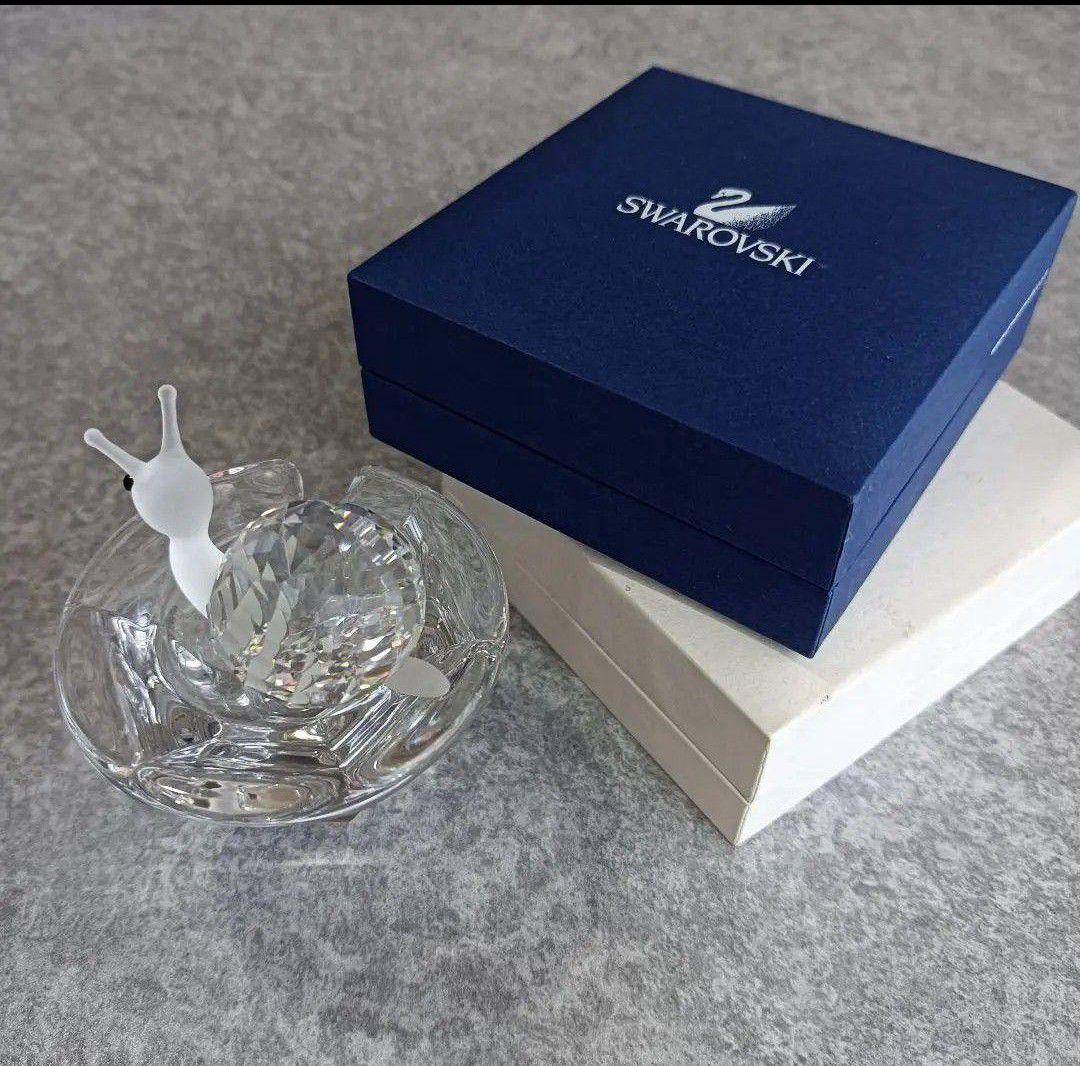 SWAROVSKI スワロフスキー】葉っぱの上のかたつむり☘ 置物 インテリア