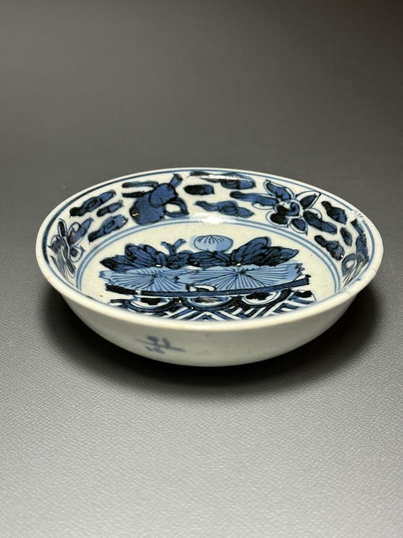 古伊万里　花籠紋様　小皿　豆皿　5枚セット　染付