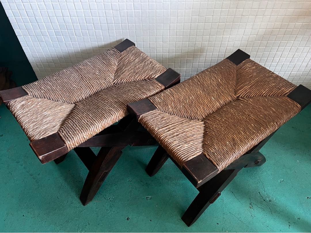 希少　松本民芸　スツール　2脚セット　民芸家具