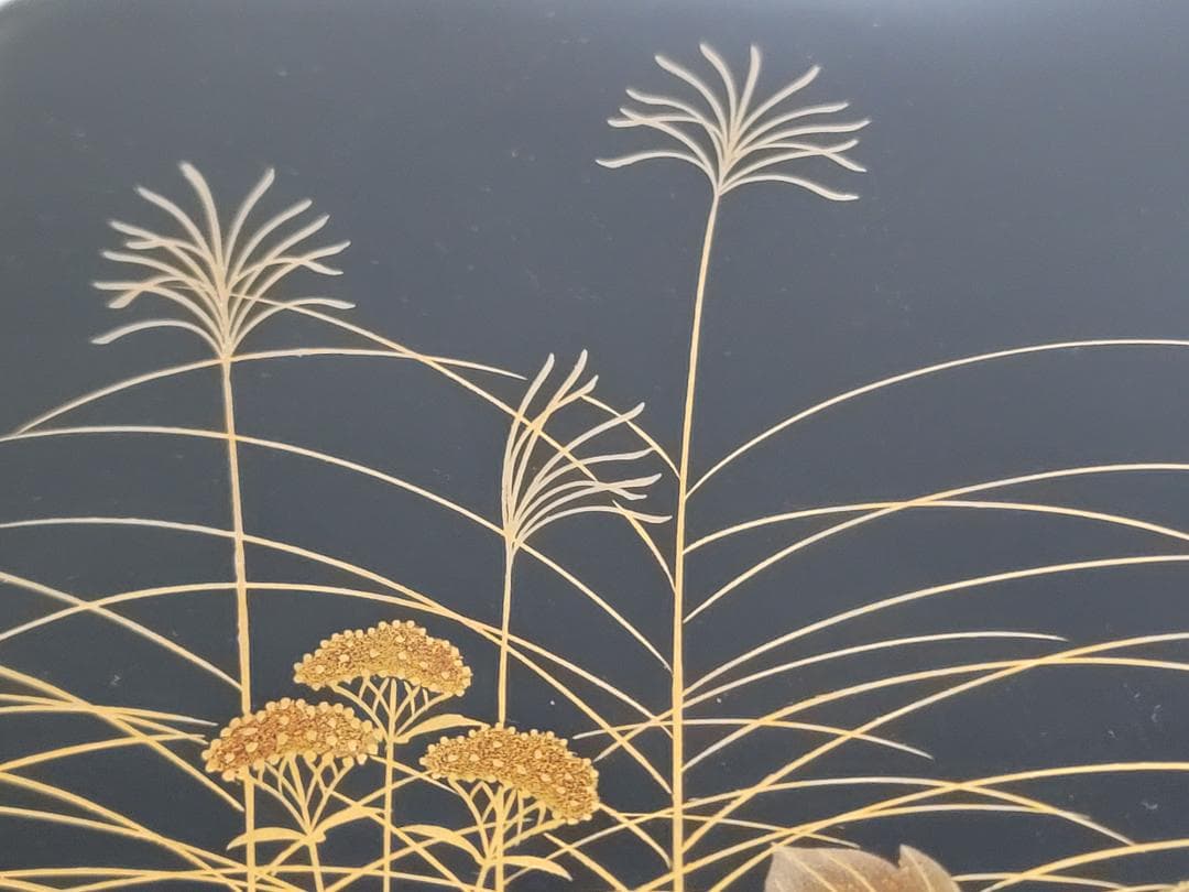 輪島塗 花草蒔絵 硯箱 未使用 美品 DT604