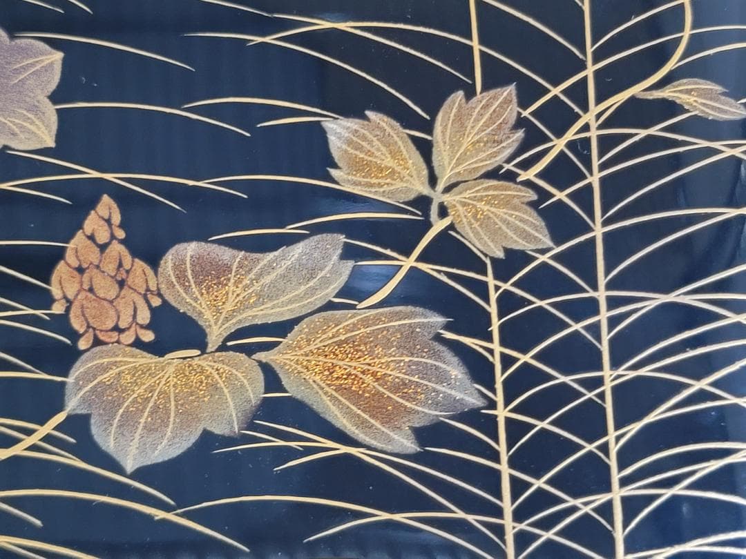 輪島塗 花草蒔絵 硯箱 未使用 美品 DT604