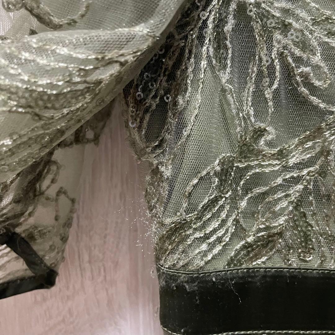 LEJA オリーブグリーン レース パーティードレス