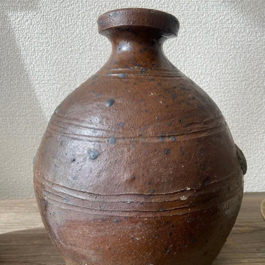 能野焼 種子島焼 徳利 花生 江戸時代 苗代川焼 黒薩摩 黒もん 古美術