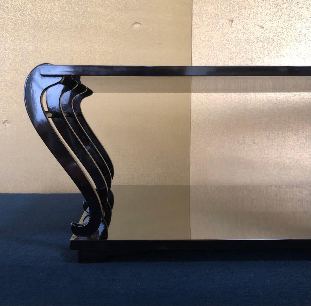 《R》黒塗 八足卓 花台 二段卓 八脚卓 木箱 時代　251003あ6