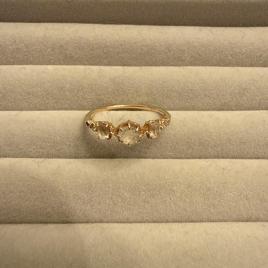 【美品】K10 アガット　agete リング　クォーツ