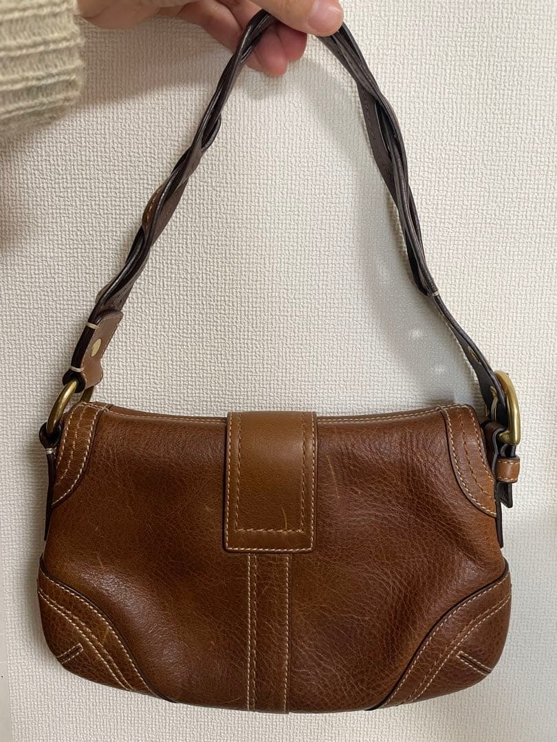 COACH 本革 ハンドバッグ ブラウン キャメル 茶色　通勤　お出かけ