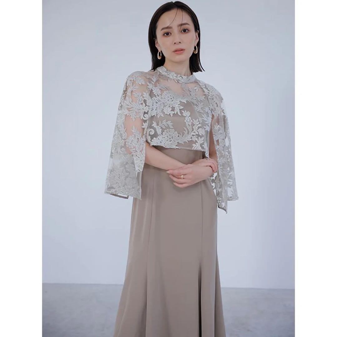 【今夜限定値下】anuans エンブロイダリーレースケープセットドレスS 極美品