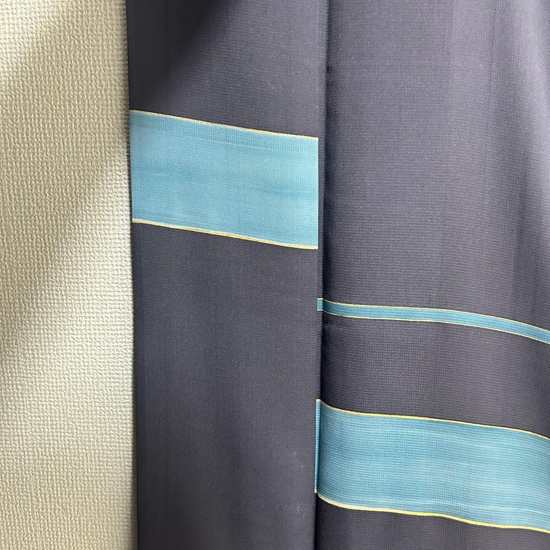 【 値下げ 】 一蔵謹製　八掛がオシャレ！　表もボーダーでオシャレな訪問着４１３