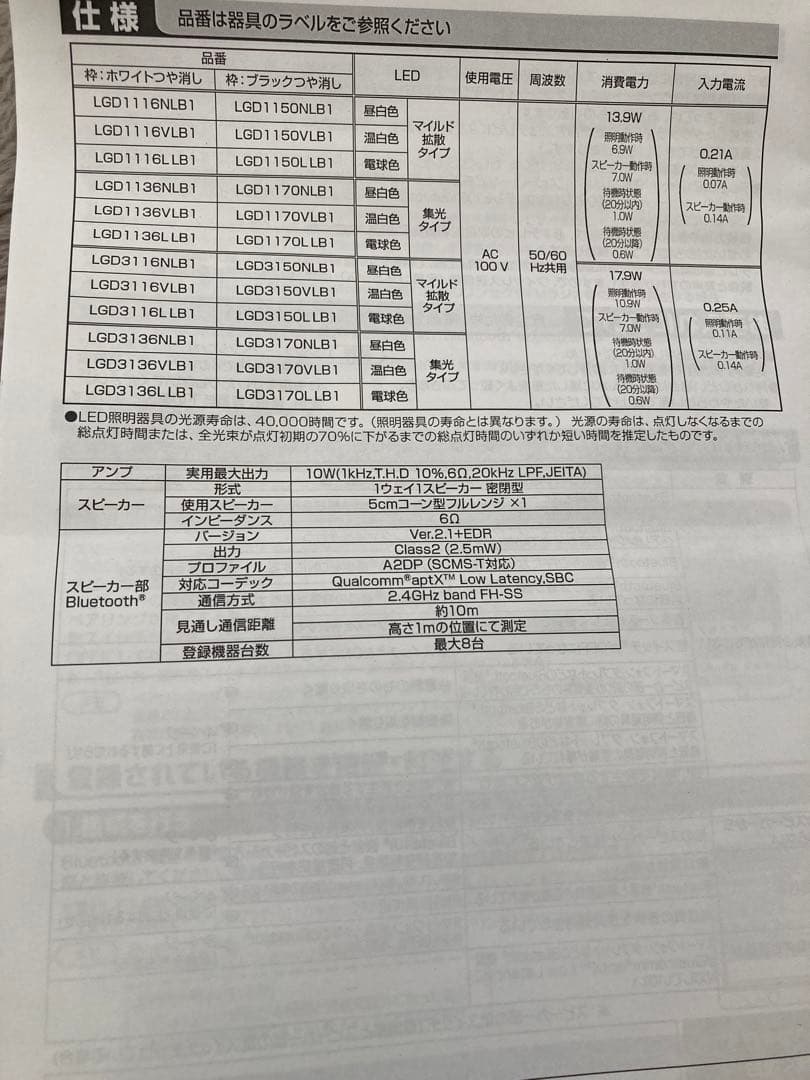パナソニック LGD3116LLB1 スピーカー付ダウンライト 電球色 ホワイト
