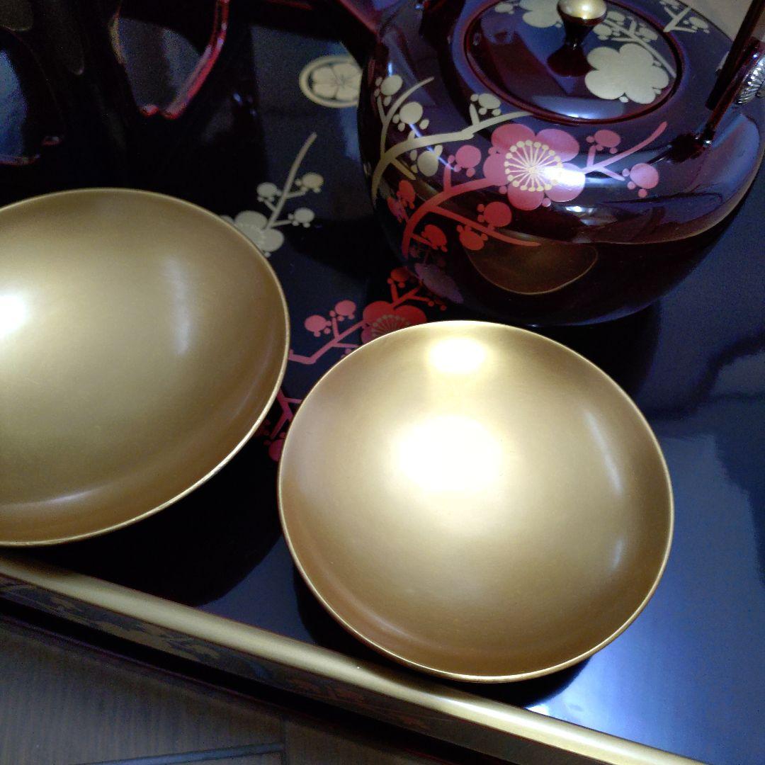 会津塗　御屠蘇器セット　(菊華堂製)美品　 紙箱入