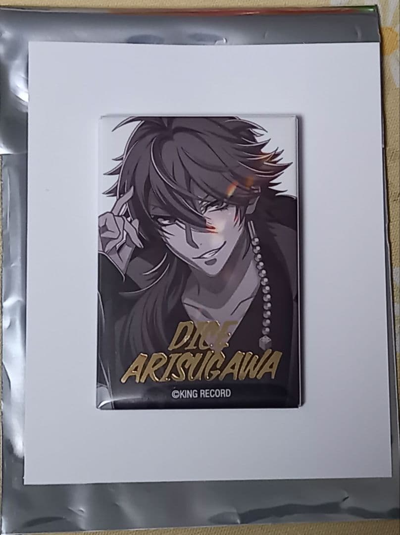 ヒプノシスマイク メタリック スクエア缶バッジ 有栖川帝統 ヒプマイ