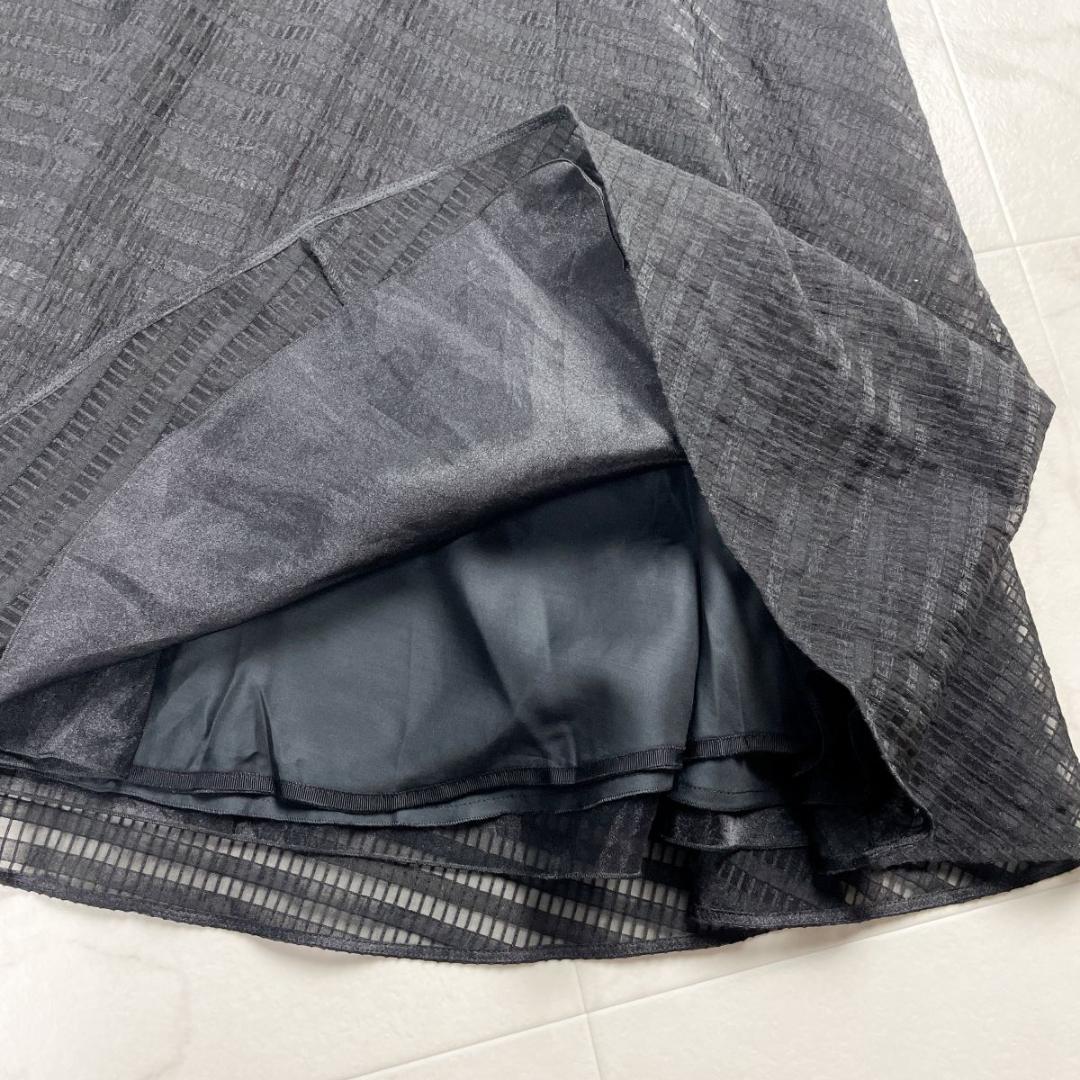 FOXEY 22ss シアーサッカーフレアスカート 黒 サイズ42*CD1259
