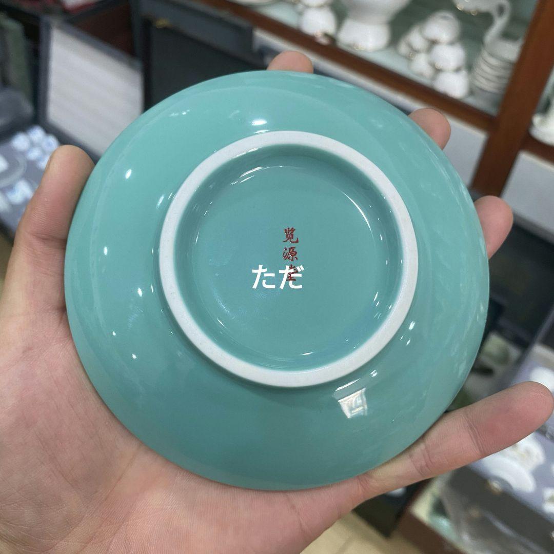 中国茶器 琺瑯万花三才蓋碗 陶磁茶碗 煎茶器 新品未使用