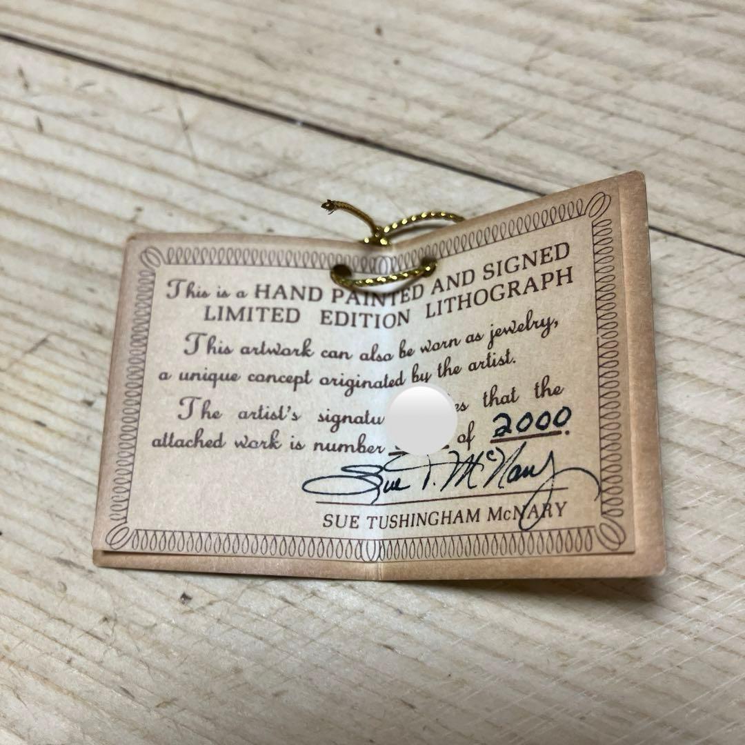 レア品 SUE McNARY ハンドペイントミニチュア額イーゼルペンダント