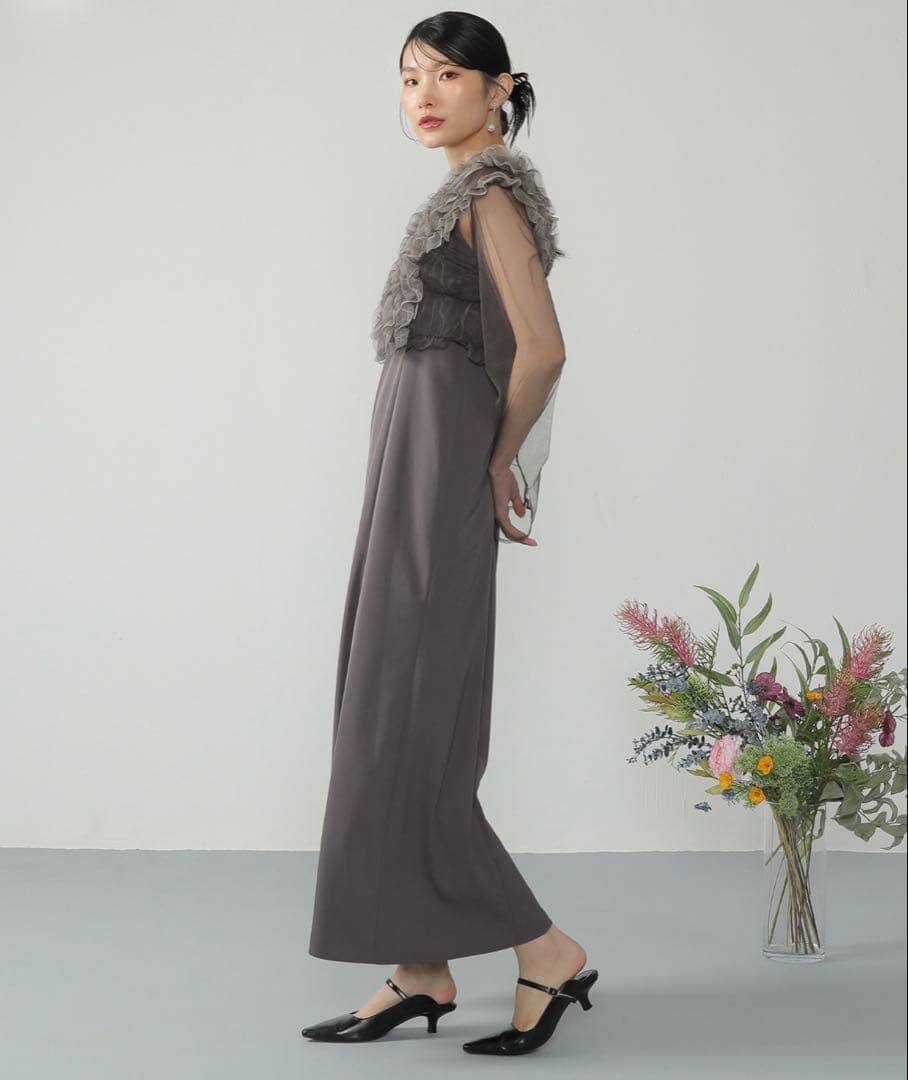 ＊美品＊ チュール ボリューム フリル ベスト シアー トップス ワンピース