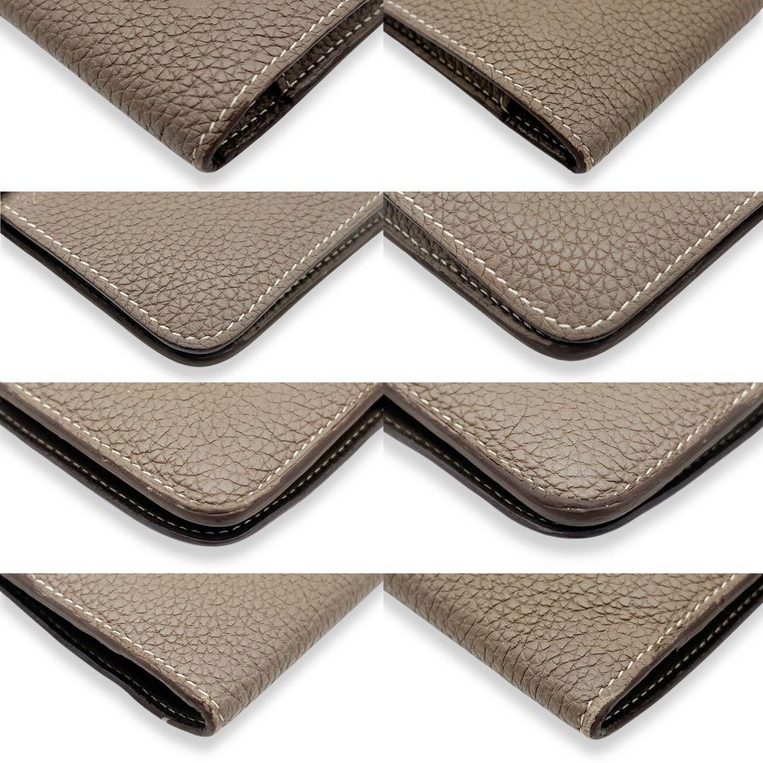 美品】エルメス トリヨンクレマンス エトゥープ ドゴンコンパクト 768