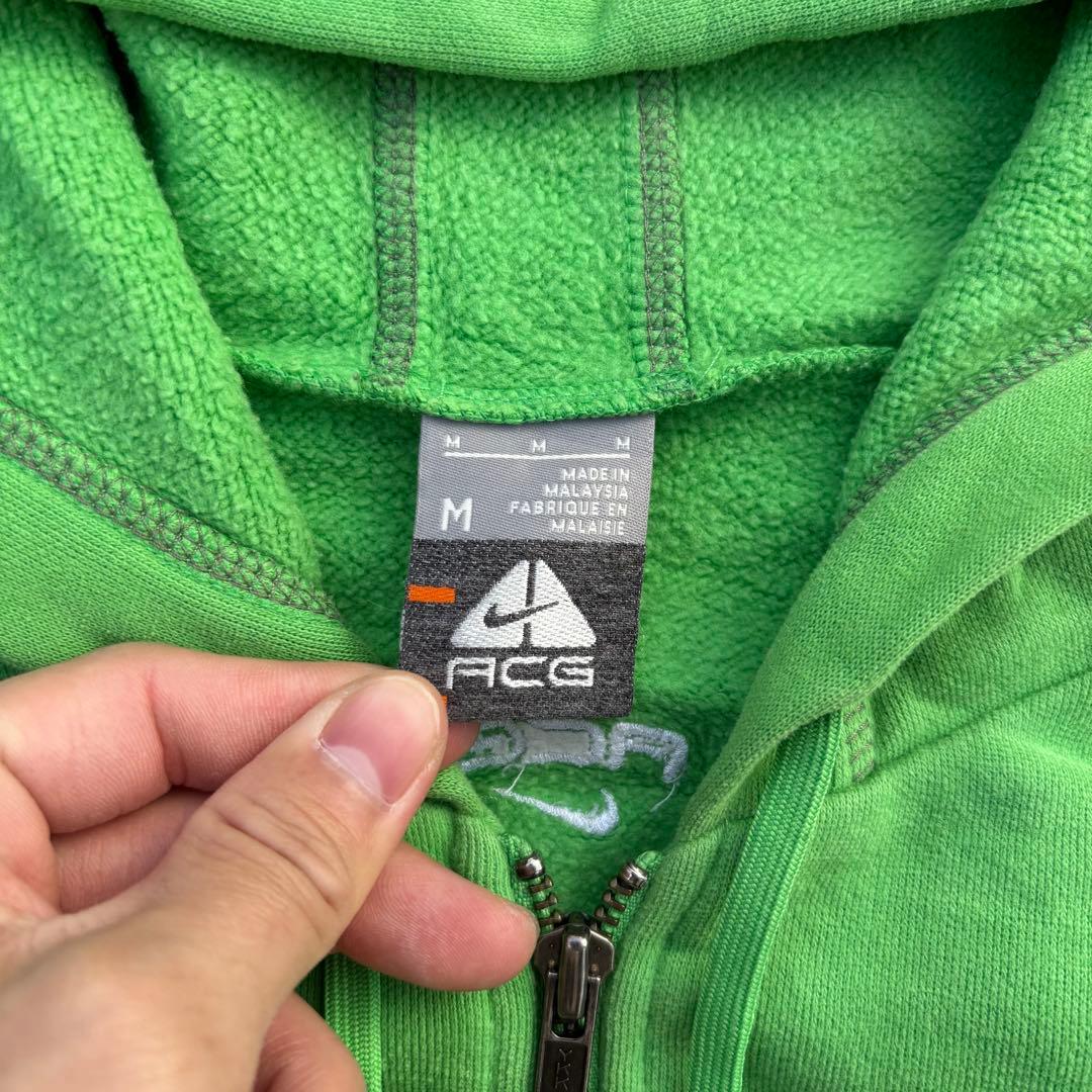 00s nike acg 黄緑 ロゴドン ジップパーカー シティーボーイ