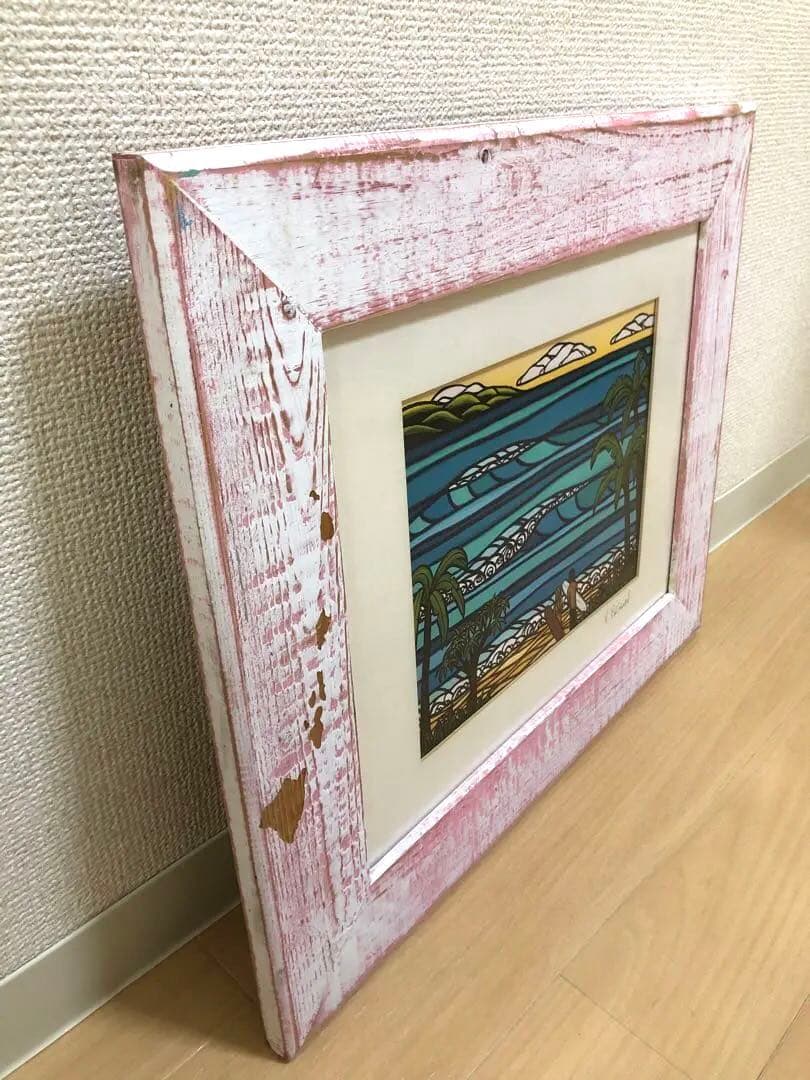 ヘザーブラウン☆シルクスクリーン　フレーム付