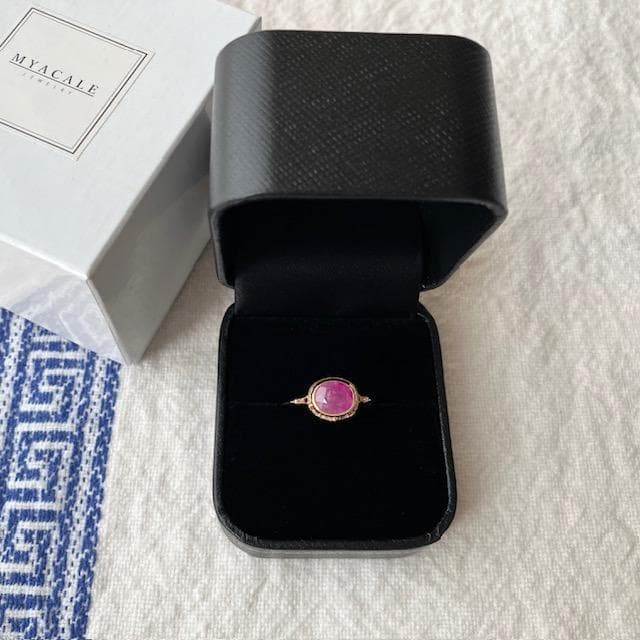 9万◆新品◆ミャカレジュエリー ピンクサファイア10Kリングアッシュペーフランス