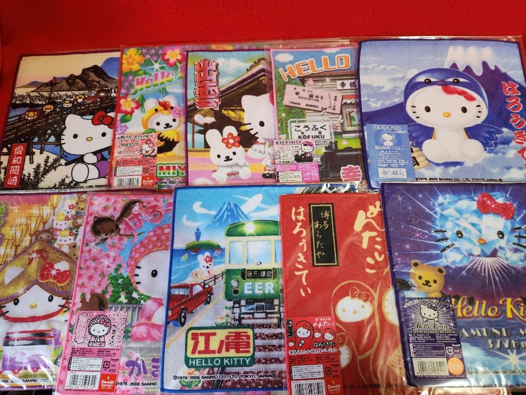 サンリオ　ハローキティ　ご当地プチタオル　まとめ　８９枚セット　キティちゃん