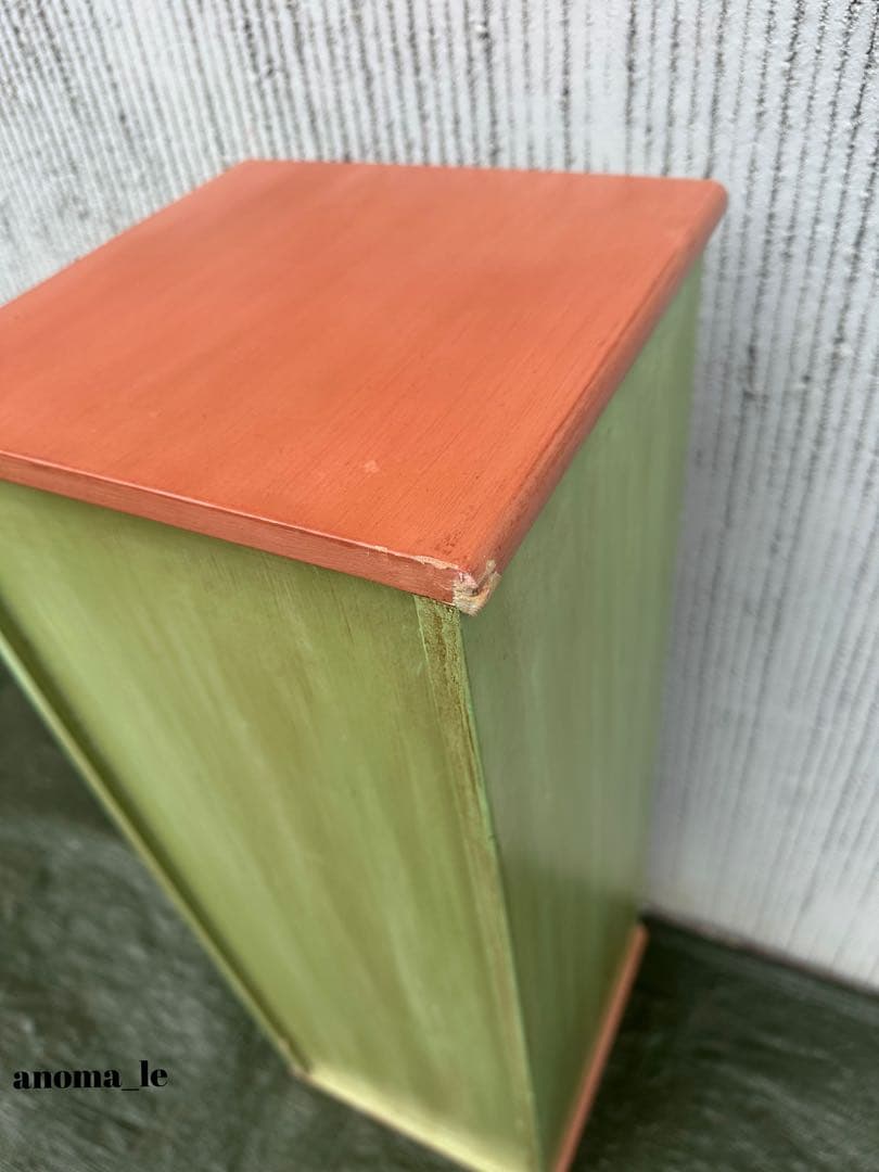 5005【チェスト】木製 花柄 トールペイント 収納 花台 アンティーク◎