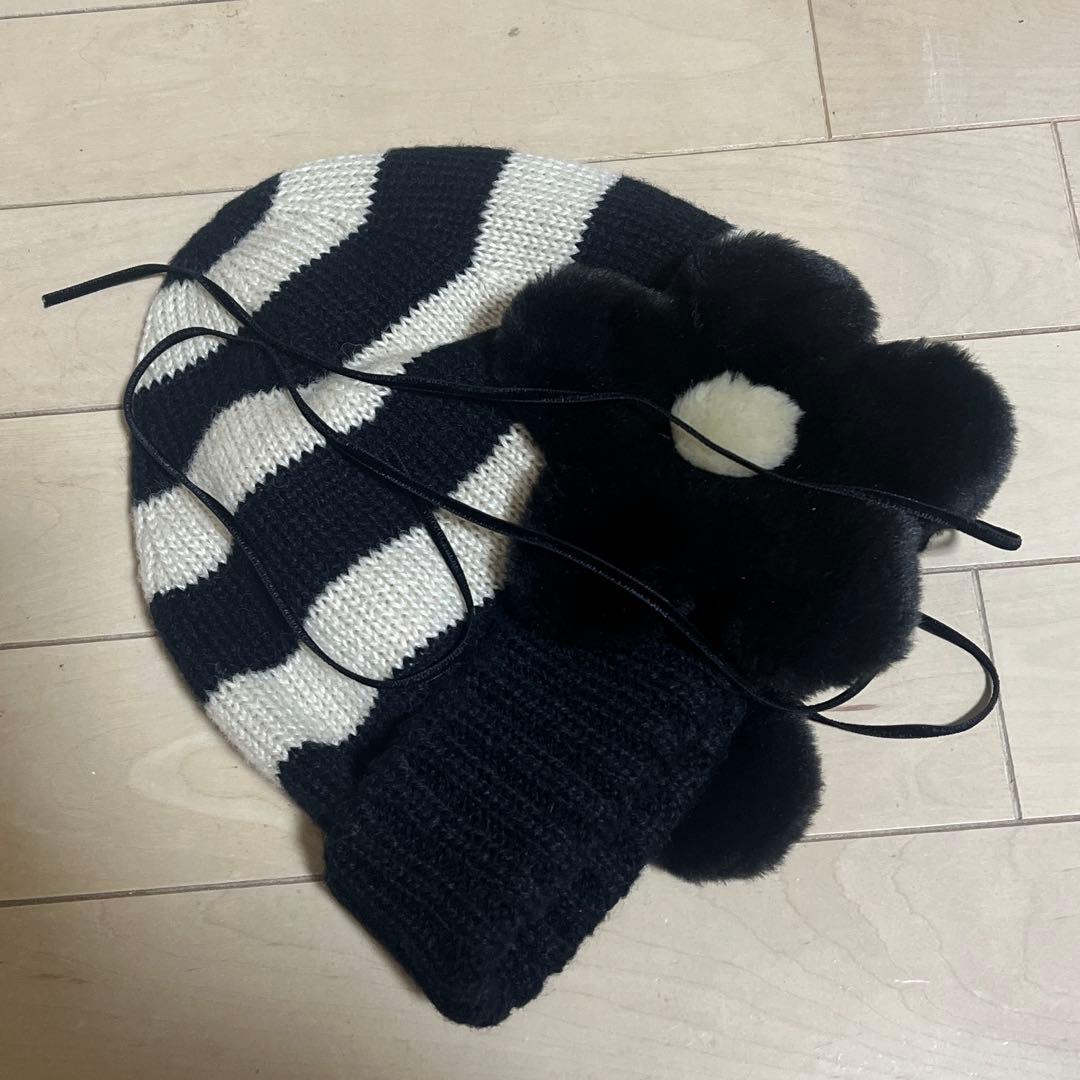 バラ色の帽子　お花ニット Barairo no Boushi ロシア帽 可愛い 送料無料 帽子 バラ色の帽子