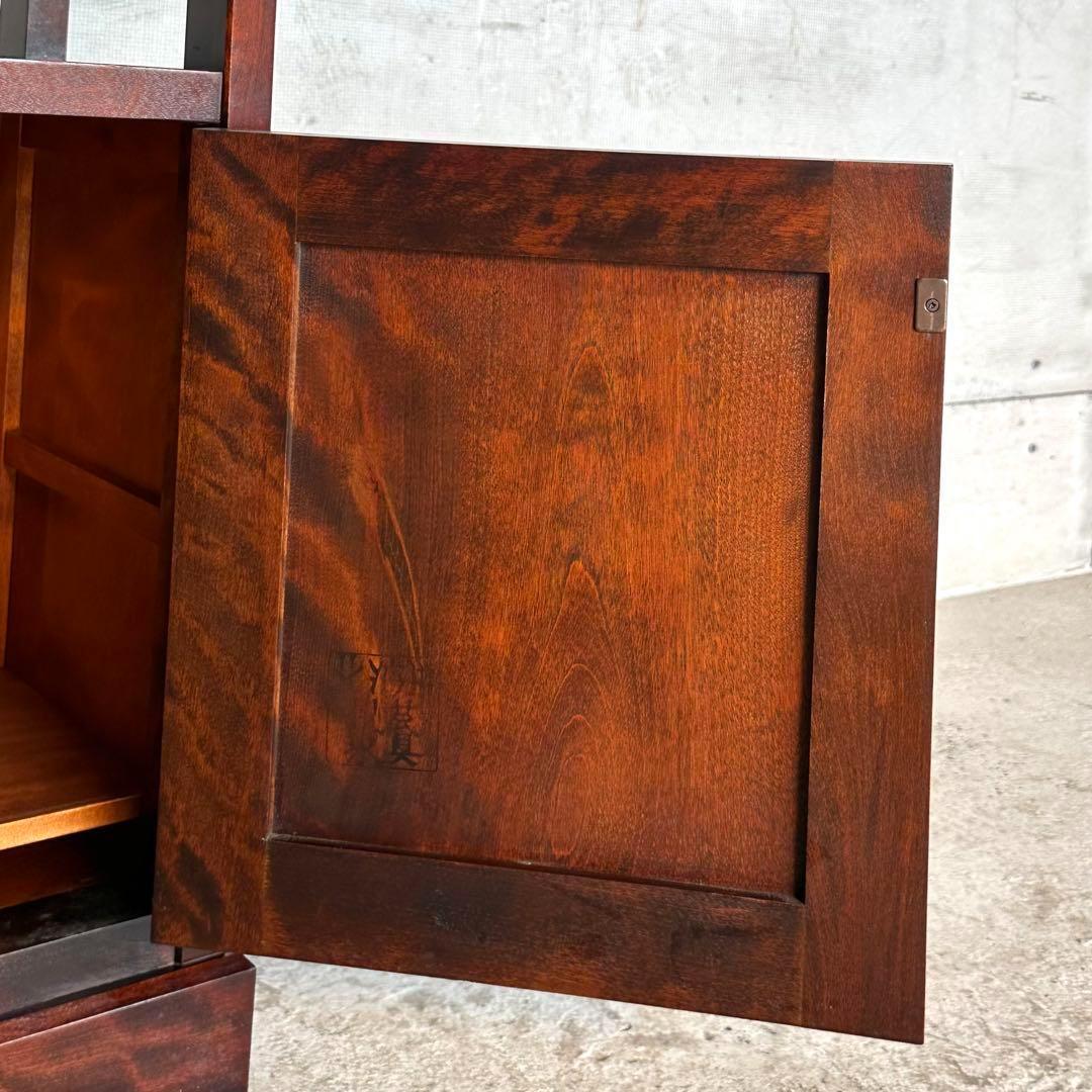 ✿ 昭和レトロ ✿ 北海道民芸家具 カバ無垢材 電話台 サイドチェスト