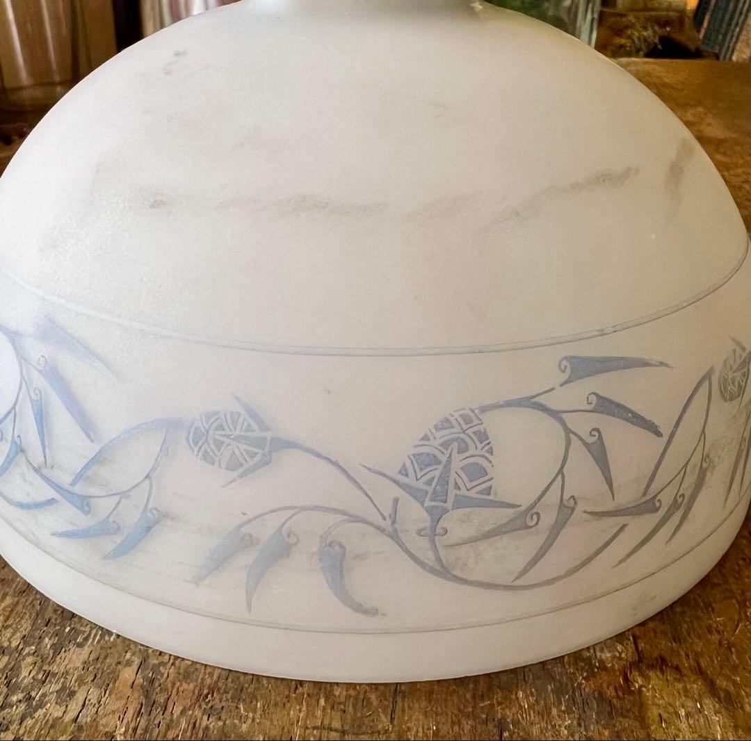 レトロ 大正ロマン すりガラス花模様電笠 照明 灯り 古民家 アンティーク