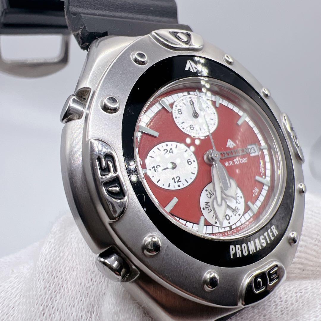 CITIZEN PROMASTER 90s Vintage クロノグラフ 赤文字